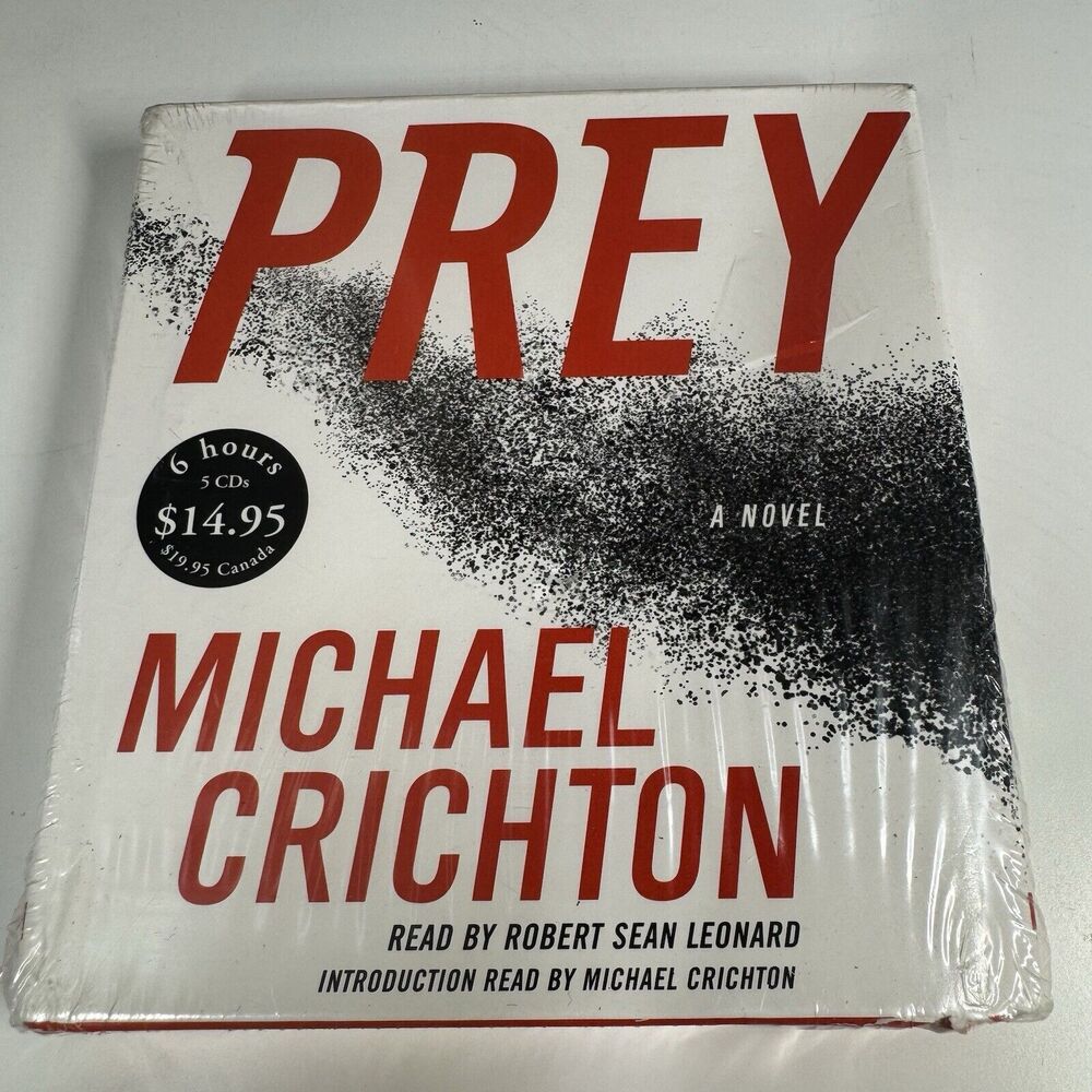 Michael Crichton Prey Novel Audiobook 2002 5CDs Abridged New/Sealed